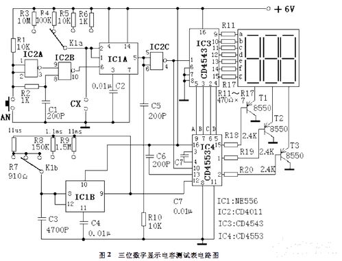 三位数字显示电容测试表电路模块设计与光电显示电路软件开发